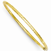 14kt Yellow Gold 3mm Diamond-cut Tube Bangle Bracelet