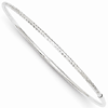 14kt White Gold 2mm Diamond-cut Bangle Bracelet
