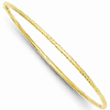 14kt Yellow Gold 2mm Diamond-cut Bangle Bracelet