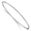 14k White Gold 7in Hollow Hinged Bangle Bracelet 2mm Thick