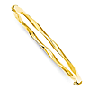 14kt Yellow Gold 4mm Twisted Hinged Tube Bangle Bracelet