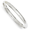 14k White Gold Classic Smooth Hinged Bangle Bracelet 7in