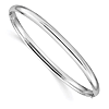 14k White Gold 7in Classic Hinged Bangle Bracelet 4mm