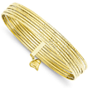 14k Yellow Gold 7 Days Semanario Bangle Bracelet Set 8.5in