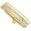 14kt Tri-color Gold 7 Days Semanario Bangle Bracelet Set