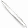 14kt White Gold 1.5mm Diamond-cut Hollow Bangle Bracelet