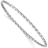 14k White Gold 8in Hollow Twisted Bangle Bracelet