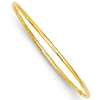 14k Yellow Gold 8in Slip-on Polished Grooved Bangle Bracelet 2.5mm