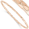 14kt Rose Gold 8in Italian Hollow Slip-on Faceted Bangle