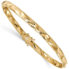 14kt Yellow Gold 8in Polished Twist Safety Clasp Bangle