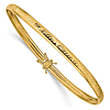 14K Yellow Gold Polished Diamond-cut Flexible Bangle 8.5in