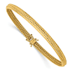 14k Yellow Gold Flexible Textured Bangle Bracelet 7in