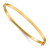 14k Yellow Gold Slender Flat Italian Bangle Bracelet with Hinge 7in