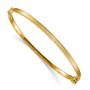 14k Yellow Gold Slender Lined Italian Bangle Bracelet 7in