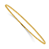 14k Yellow Gold Beaded Slip On Bangle Bracelet 8in