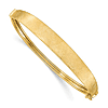 14k Yellow Gold Textured Tapered Hinged Bangle Bracelet 7in