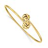 14k Yellow Gold Polished Love Knot Flexible Bangle 7in