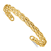14k Yellow Gold Polished Woven Cuff Bangle Bracelet