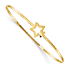14k Yellow Gold Stars Slip On Bangle Bracelet 7in