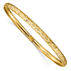 14k Yellow Gold Slender Hexagonal Flexible Bangle 7in