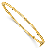 14k Yellow Gold Hollow Bamboo Hinged Bangle Bracelet 7.5in