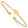 14k Yellow Gold Heart Bangle Bracelet