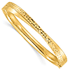 14k Yellow Gold Diamond-cut Bypass Hinged Bangle Bracelet