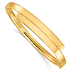 14k Yellow Gold Overlap Hinged Bangle Bracelet