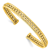 14k Yellow Gold Textured Slip-on Cuff Bangle