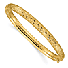 14k Yellow Gold Diamond-Cut Fancy Hinged Bangle Bracelet 7in