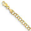 14k Yellow Gold 8in Hollow Double Link Charm Bracelet 4mm