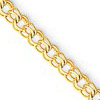 14kt Yellow Gold 7in Double Link Charm Bracelet 4mm