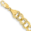 14kt Yellow Gold 8in Hollow Double Link Charm Bracelet 8.5mm