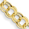 14kt Yellow Gold 7in Hollow Offset Link Charm Bracelet 6mm