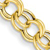 14kt Yellow Gold 7in Hollow Double Link Charm Bracelet 6mm