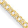 14kt Yellow Gold 7in Double Link Charm Bracelet 3mm