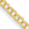 14kt Yellow Gold 7in Double Link Charm Bracelet 3.5mm