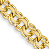 14kt Yellow Gold 8in Solid Double Link Charm Bracelet 7.5mm