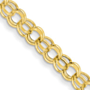 14kt Yellow Gold 7in Hollow Double Round Link Charm Bracelet 5.5mm