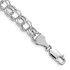 14k White Gold 7in Double Link Charm Bracelet 6.5mm Thick