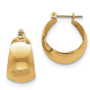 14kt Yellow Gold 1/2in Tapered Hoop Earrings 10.5mm
