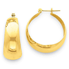 14kt Yellow Gold 3/4in Tapered Hoop Earrings 10.5mm