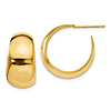 14kt Yellow Gold Tapered Hoop Earrings 3/4in