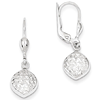 14kt White Gold Diamond-cut Leverback Earrings