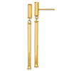 14k Yellow Gold Italian Slender Bar Dangle Earrings 2in