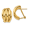 14k Yellow Gold Cluster Tube Hoop Earrings With Omega Backs 3/4in