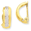14kt Two-tone Gold 5/8in Non-Pierced Fancy Earrings