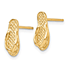 14k Yellow Gold 3-D Flip Flop Earrings
