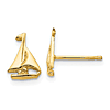 14k Yellow Gold Sailboat Earrings