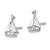 14k White Gold Sailboat Earrings